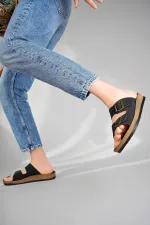 Muggo REHDA Garantili İki Toka Rahat Taban Ayarlanabilir Unisex Terlik