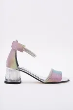 Chaussures à talons courts pailletées à bride cheville pour filles Muggo NOŞA