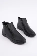 Muggo FENİKS Hakiki Deri Çift Fermuarlı Kadın Bot