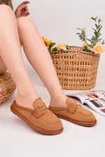 Mocassins Muggo Vintage en cuir suédé, décontractés et confortables, à bout fermé, pour femmes.