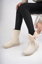 Muggo Felya Garantili Kadın İçi Kürklü Cırtlı Yağmur Ve Kar Botu