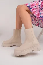 Muggo PAMELA Garantili Kadın Kalın Taban Bot