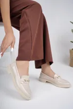 Muggo SUSSIE Guaranteed Metal Buckle Women's Loafer Casual Shoes