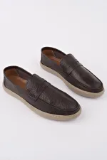 Muggo HARNAZ Chaussures décontractées sans lacets en cuir véritable pour hommes