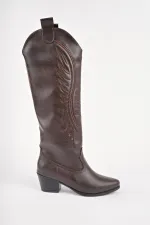 Bottes de cowboy pour femmes Muggo RODEO avec détails de surpiqûres et talon épais 