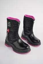 Bottes de pluie et de neige Muggo BLOOM pour enfants, garanties, avec doublure polaire, fermeture éclair sur le devant et semelle crantée.