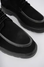 Muggo SAMUEL Chaussures pour hommes classiques et confortables en cuir véritable, style décontracté, avec semelle orthopédique épaisse.