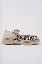 Mocassins décontractés pour femmes Muggo EGERIA à imprimé léopard, bride unique et semelle épaisse