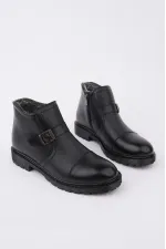 Muggo M1001 Su&soğuk Geçirmez Kürklü Garantili Unisex Kışlık Fermuarlı Bot Kauçuk Taban Sağlam