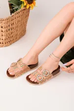 Pantoufles décontractées pour femmes Muggo BEFOR à double boucle et motifs