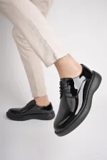 Muggo SMITH Chaussures pour hommes classiques et confortables en cuir véritable, style décontracté, avec semelle orthopédique épaisse.
