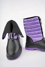 Bottes de pluie et de neige Muggo SUGAR pour enfants, unisexes, confortables et dotées d'une fermeture éclair sur le devant et d'une doublure en fourrure.