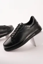 Baskets décontractées à lacets et semelle épaisse en cuir véritable Muggo Hudson pour homme