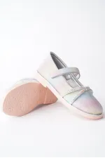 Muggo UNİCORN Garantili Günlük Ortopedik Hafif Taban Taşlı ve Cırtlı Kız Çocuk Babet