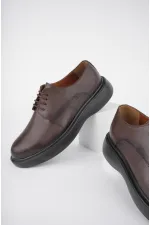Muggo SMITH Chaussures pour hommes classiques et confortables en cuir véritable, style décontracté, avec semelle orthopédique épaisse.