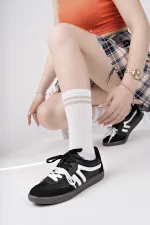 Muggo RETRO Çift Bağcıklı Günlük Kadın Sneaker Spor Ayakkabı