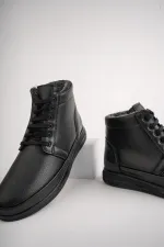 Muggo DEWEY Garantili Fermuarlı Bağcıklı Kürklü Soğuk Geçirmez Erkek Bot