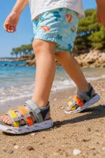 Sandales lumineuses à scratch Muggo NAVI pour garçons