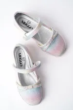 Muggo UNİCORN Garantili Günlük Ortopedik Hafif Taban Taşlı ve Cırtlı Kız Çocuk Babet