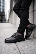 Chaussures de sport décontractées à lacets en cuir véritable Muggo REEDS pour hommes