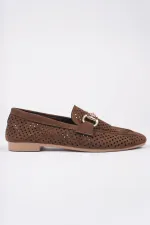 Muggo PHUKET Guaranteed Metal Buckle Laser-Cut Breathable Leather Women's Loafer Casual Shoes Muggo PHUKET Guaranteed Metal Buckle Laser-Cut Breathable Leather Women's Loafer Casual Shoes