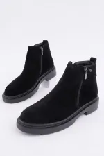 Bottes d'hiver décontractées pour homme Muggo ASTRA en cuir véritable avec double fermeture éclair 