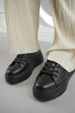 Muggo MİTOS Garantili Kadın Günlük Yüksek Taban Bağcıklı Sneaker Spor Ayakkabı