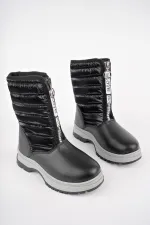 Bottes de pluie et de neige Muggo SUGAR pour enfants, unisexes, confortables et dotées d'une fermeture éclair sur le devant et d'une doublure en fourrure.