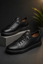 Muggo JUNO Hakiki Deri Bağcıklı Erkek Günlük Klasik Casual Ayakkabı