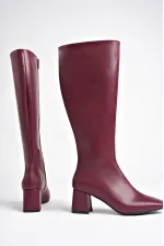 Bottes à talons pour femmes Muggo KAROLINE, bout carré garanti, fermeture éclair latérale