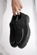 Muggo SAMUEL Chaussures pour hommes classiques et confortables en cuir véritable, style décontracté, avec semelle orthopédique épaisse.