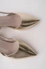 Muggo WONDER Sivri Burun Arkası Açık Kadın Kısa Topuklu Ayakkabı