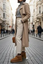 Bottines courtes décontractées Muggo TAZZY pour femmes, à semelle épaisse et doublure en fourrure.