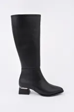 Muggo COLLİE Sivri Burun Yandan Fermuarlı Topuklu Kadın Çizme