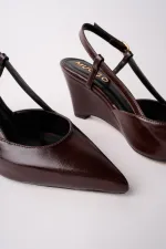 Muggo MARBELLA Pointed Toe Open Back Women's Platform Heel Shoes