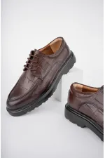 Muggo NORMAN Chaussures pour hommes classiques et confortables en cuir véritable, semelle orthopédique épaisse, idéales au quotidien