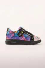 Muggo SMILE Girls' Light-Up Casual Sneaker with Stone Detail and Velcro Closure Muggo SMILE Girls' Light-Up Casual Sneaker with Stone Detail and Velcro Closure