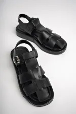 Muggo DOSSİ Guaranteed Platform Heel Ankle Strap Buckle Women's Sandals