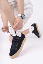 Chaussures de sport décontractées Muggo MIDWAY à lacets en cuir véritable pour hommes