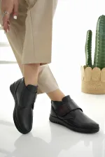 Bottes pour femmes Muggo en cuir véritable avec semelle orthopédique et éperon du talon, garanties médicalement