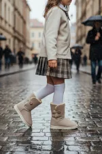 Bottes d'hiver Muggo KIDDY pour enfants, doublées de fourrure et à boutons