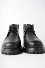 Bottes Chelsea d'hiver pour homme Muggo FODEN en cuir véritable avec fermeture éclair et fourrure à l'intérieur et semelle EVA