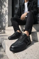 Chaussures de sport décontractées à lacets en cuir véritable Muggo REEDS pour hommes