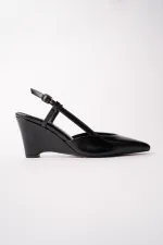 Muggo MARBELLA Pointed Toe Open Back Women's Platform Heel Shoes