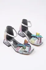 Muggo LOLA Butterfly Detail Ankle Strap Girls' Low Heel Shoes