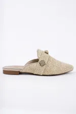 Pantoufles décontractées en paille à bout fermé pour femmes Muggo KENDAL