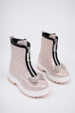 Bottes d'hiver pour enfants Muggo PONNY avec semelle antidérapante garantie, fermeture éclair avant et nœud