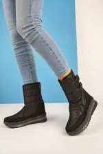 Muggo Felya Garantili Kadın İçi Kürklü Cırtlı Yağmur Ve Kar Botu