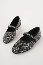 Ballerines décontractées pour femmes Muggo MEDA à strass et bride unique