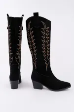 Bottes de cowboy western Muggo TEXAS pour femmes, bout pointu, talon épais brodé 